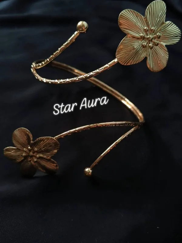 Golden Floral Arm Bracelet