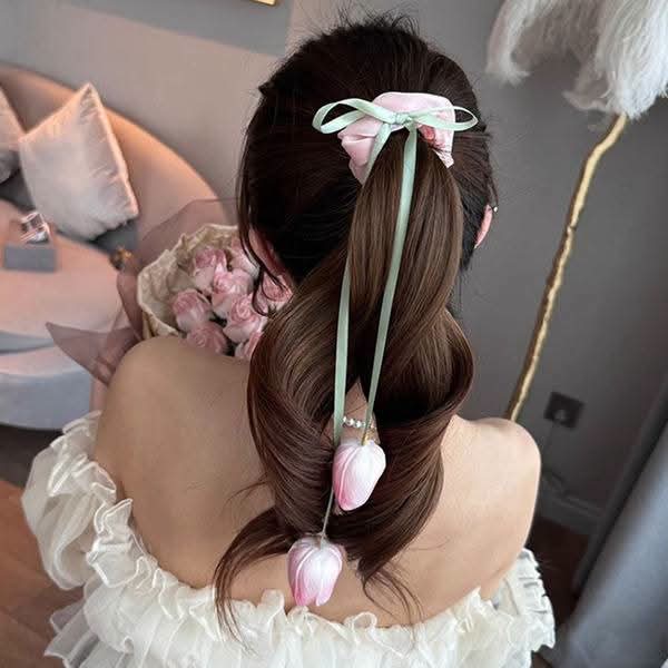 Tulip Ribbon Scrunchie