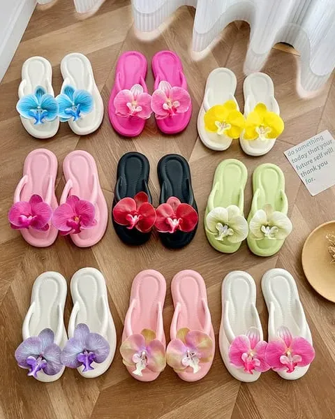 Orchid Flower Beach Sandals